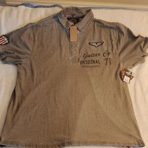 Hard Rock Hotel Hard Rock Guitar Burnout Military Polo Shirt Men's XXL NWT